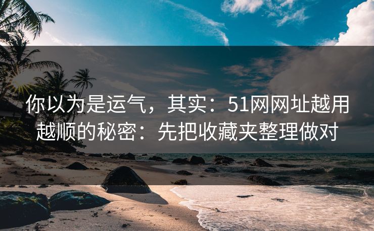 你以为是运气,其实:51网网址越用越顺的秘密:先把收藏夹整理做对