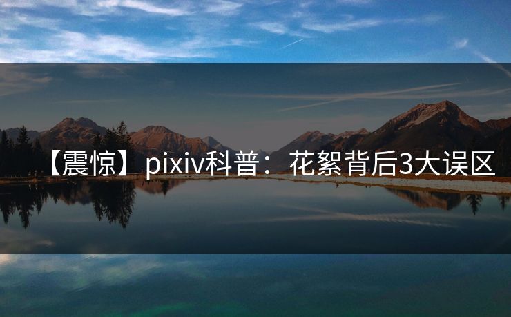 【震惊】pixiv科普：花絮背后3大误区