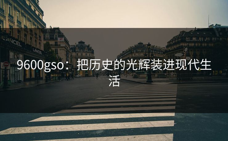9600gso：把历史的光辉装进现代生活